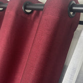 STRAVIA Curtains – Custom Satin Finish Drapes with Linear Woven Texture – Burgundy